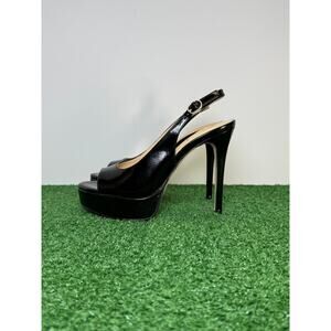 Jessica Simpson Sibilla Crinkled Patent Heel Black SZ 8M